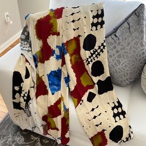 Zara palazzo pants with attached wrap around skirt ties on the side